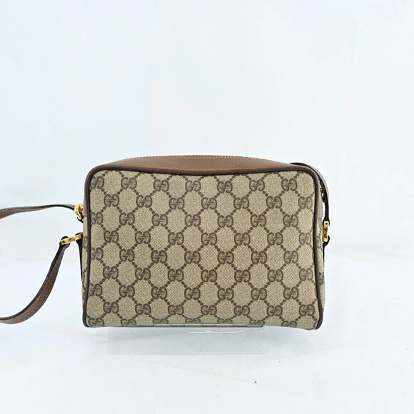 Authentic GUCCI GG Sherry PVC Leather Brown Shoulder Bag bsj630-121025 - Picture 3 of 16